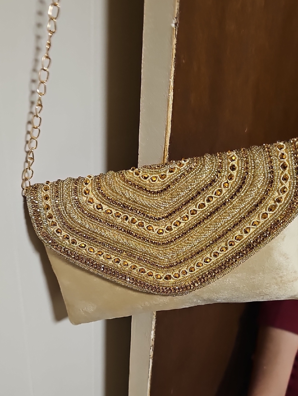 Embellished Gold Evening Clutch Bag